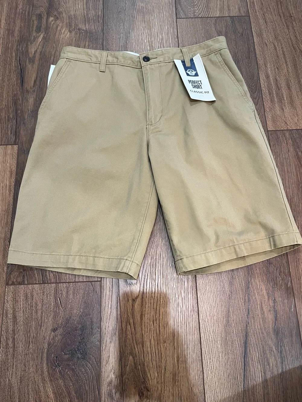 NWT! Dockers Men’s The Perfect Shorts Classic Fit Tan Size 32 Causal Flat Front